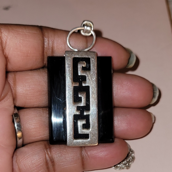 Jay King DTR Onyx and Silver Pendant - Picture 2 of 3